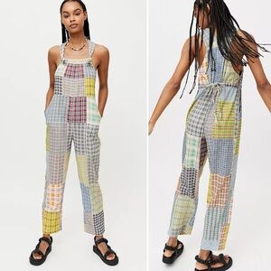 UO Nikki Patchwork Dungarees XS